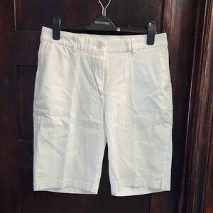 Women's White Bermuda Shorts